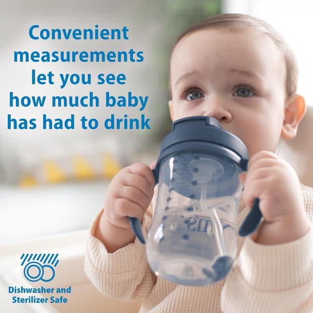 Thumbnail 4 de Dr. Brown's Milestones First Straw Cup 9oz Dark Blue 🍹