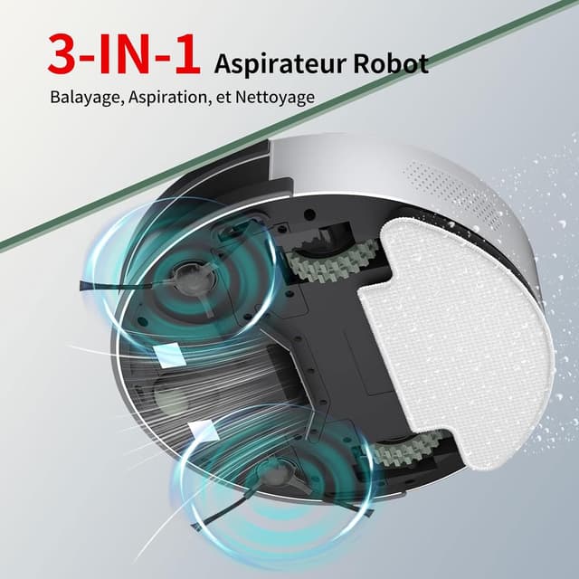Thumbnail 6 de OKP K5 : aspirateur robot mince 7,8 cm avec télécommande, lavage et aspiration 2500 Pa