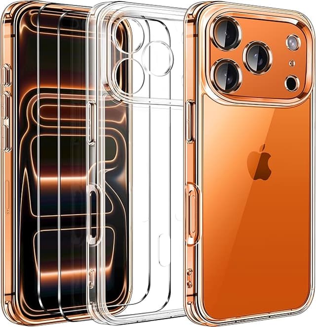 Imagen de ivoler Funda Transparente iPhone 17 Pro 📱 con Cristal Templado + Marco en OfertitasTOP
