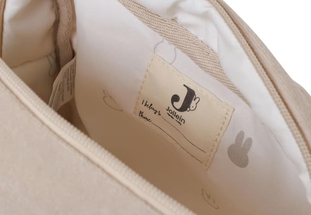 Detalle de Jollein Frottee Windeltasche Miffy Nougat – Windeletui & Kosmetiktasche (Beige)