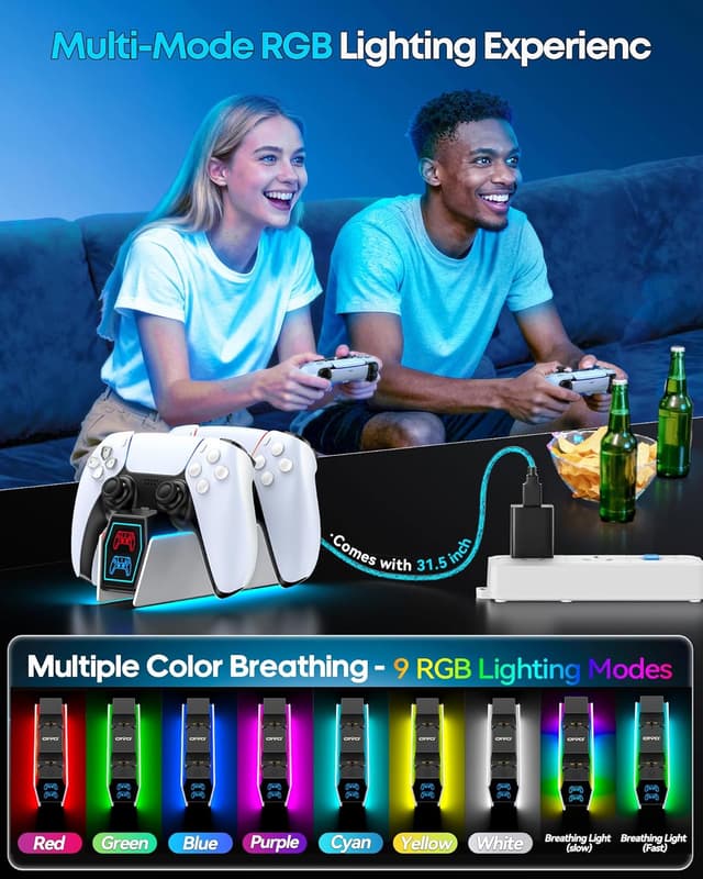 Thumbnail 5 de OIVO Cargador Mando PS5 2H rápido 🔌