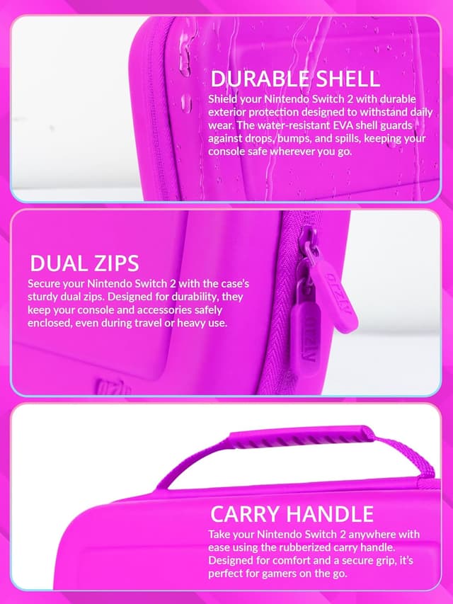 Detalle de Orzly Tragetasche für die Nintendo Switch 2 (2025) – Hartschalenetui mit Displayschutz und Organizer