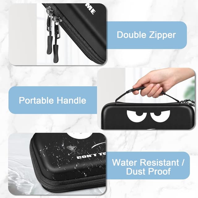 Detalle de FINTIE Tasche für Nintendo Switch 2017 und Switch OLED 2021 – EVA-Hülle mit 10 Kartenhaltern und Tragegurt