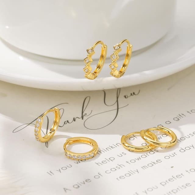 Thumbnail 4 de ZHESHY Gold Ohrringe Set Damen 3 Paar