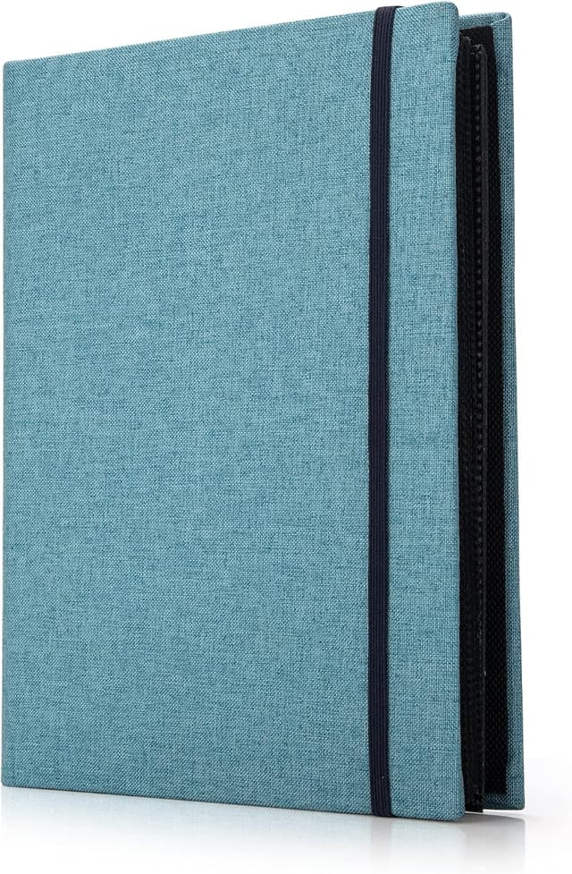 Detalle de AIOR Album photo à pochettes 10x15 cm (200 photos) couverture lin bleu, 50 feuilles