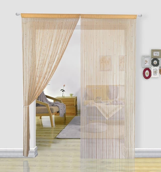 Detalle de HSYLYM String Curtains for Doors & Beads Decoration (200x200cm, White)