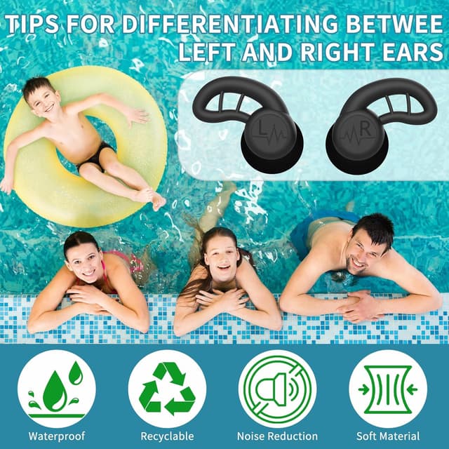 Detalle 2 de Swimming earplugs for adults, 4 pairs