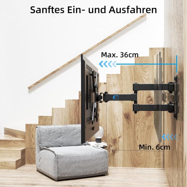 Detalle 2 de HOME VISION TV-Wandhalterung HV3201 schwenkbar & neigbar (360° Rotation) für 17–42 Zoll bis 20 kg
