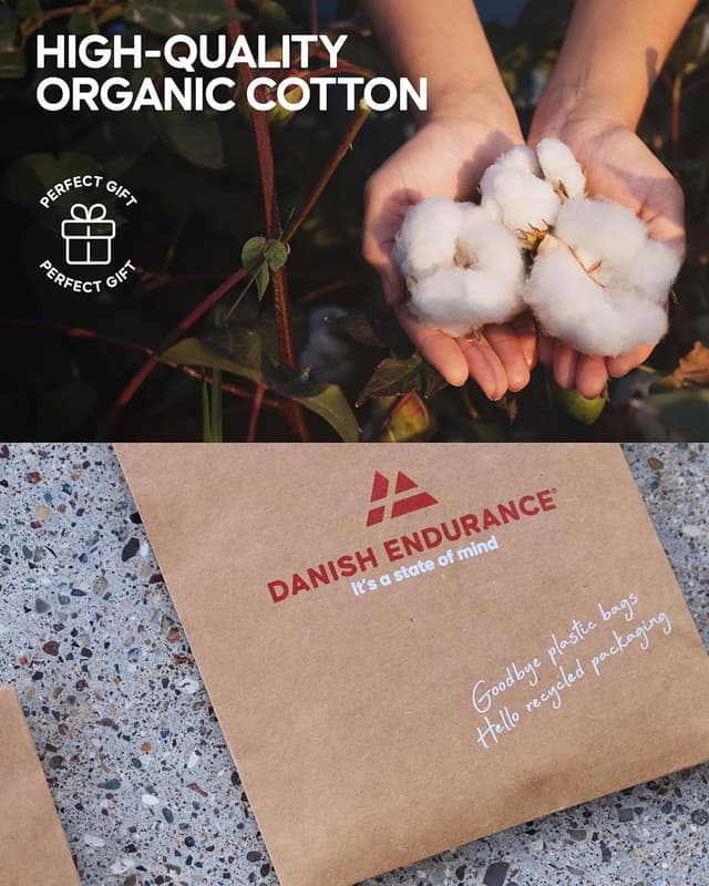 Detalle de Danish Endurance Men’s Organic Cotton Polo Shirt (Classic Fit) – Short Sleeve Work & Weekend