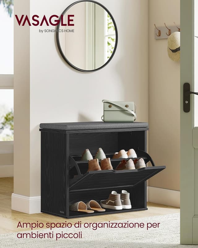 Detalle de VASAGLE LSB121BE01 panchina scarpiera 136 kg