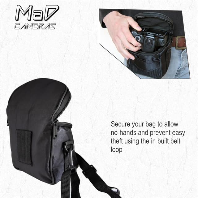 Detalle de MaD Camera kleine Kameratasche (kompakte Schulter-Tragetasche) für Bridge-Kameras