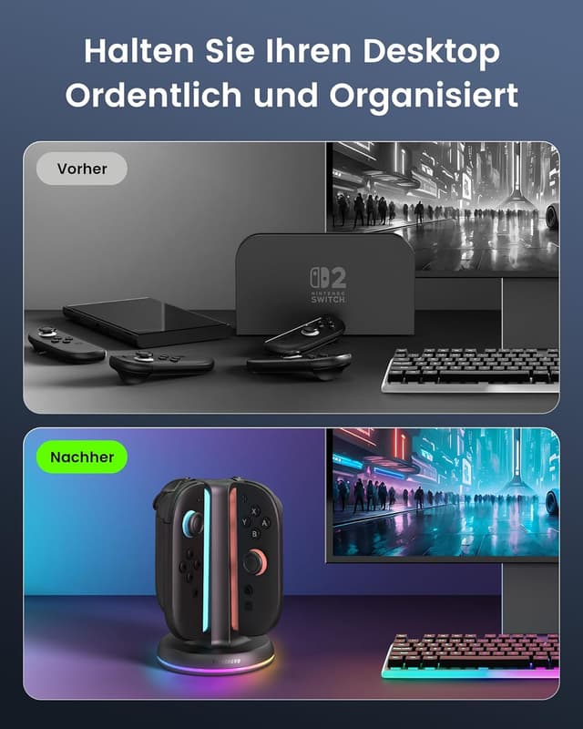 Detalle 2 de TRANSNOVO Ladestation für Switch 2