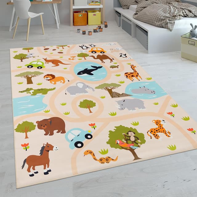 Thumbnail 5 de Paco Home Tapis Enfant 120x160 cm crème