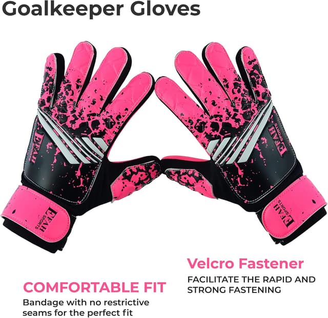 Detalle de EFAH SPORTS Kids Soccer Goalkeeper Gloves with Strong Grips and Hook-and-Loop Wrist Support