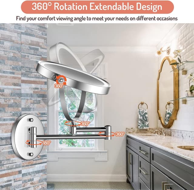 Thumbnail 4 de Rocollos 8 Inch LED Wall Makeup Mirror 2000mAh