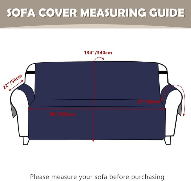 Detalle 2 de Lydevo Copridivano impermeabile 4 posti con braccioli, blu marino, antiscivolo e antigraffio