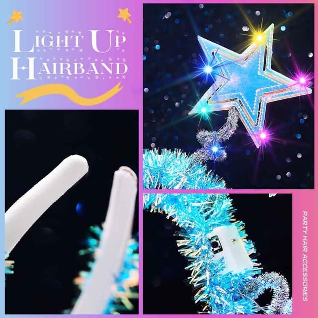 Thumbnail 4 de Unicra Light Up Headband Star Moon LED One Size