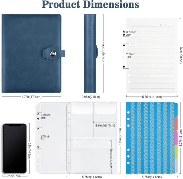 Detalle de PU Leather A5 Ring Binder Notebook 200 Sheets