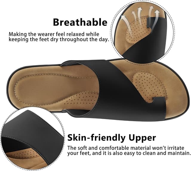 Detalle 2 de Reimferce Summer Flat Sandals for Women — Comfortable Orthopedic Walking Slides