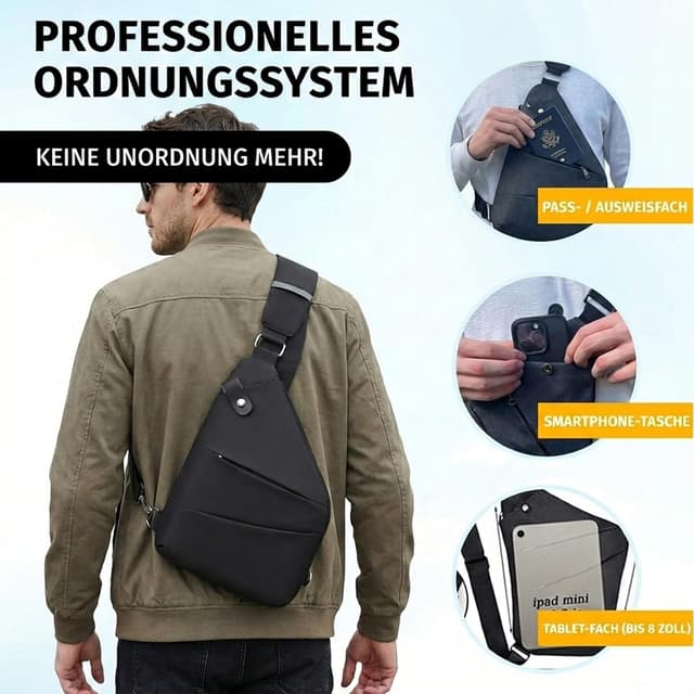 Detalle 2 de Gipfelfreund Anti Diebstahl Tasche, Gipfelfreund Umhängetasche, Schultertasche, Brusttasche, Diebstahlsichere Tasche, Anti-Diebstahl, Sicherheitstasche Reise für Damen und Herren
Gipfelfreund Anti Diebstahl Tasche, Gipfelfreund Umh…