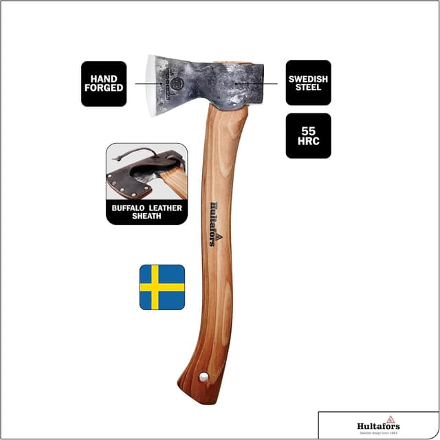 Detalle 2 de Hultafors 841701 Hacha forjada 805 g con mango de nogal 🪓