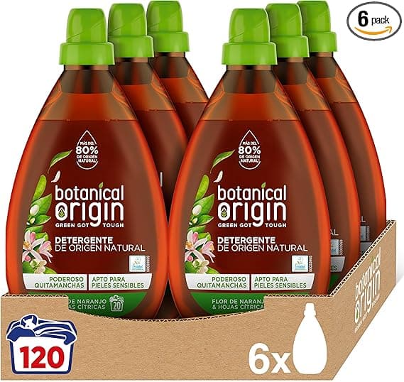 Detalle de Botanical Origins Detergente Ecológico, Flor de Naranjo 🌼 - Pack 6