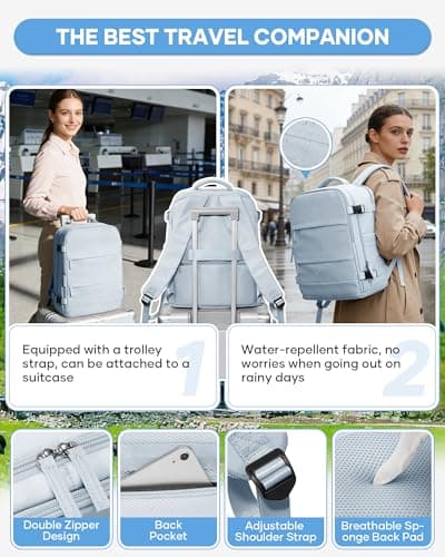 Thumbnail 6 de BJLFS Mochila de viaje cabina 40x30x20 con compresión por vacío y bomba manual (Ryanair/easyJet/Vueling/Wizz Air)