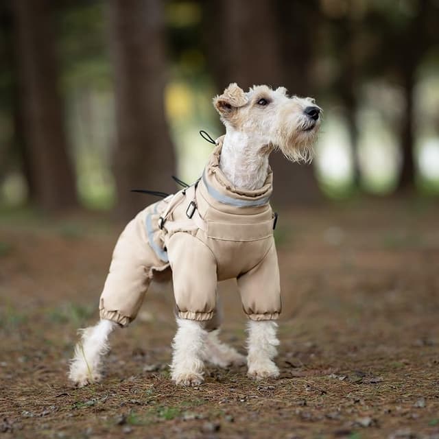 Detalle 2 de BT Bear Dog Winter Coat Jacket Outdoor (with harness), Adjustable 4 Legs, Waterproof Reflective Khaki – Size XL