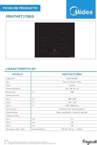 Thumbnail 11 de Midea Placa Inducción 3 fuegos 60 cm