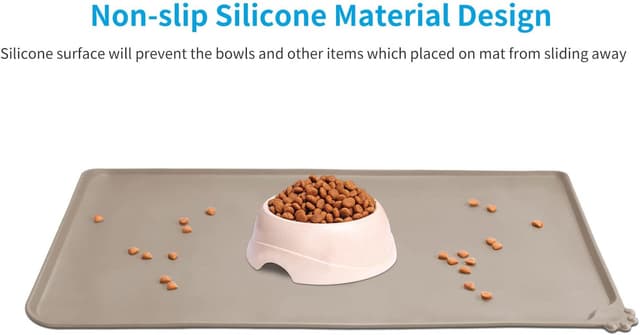 Detalle 2 de AUDWUD Waterproof Silicone Pet Feeding Mat (53 x 38 cm) with Anti-slip Base