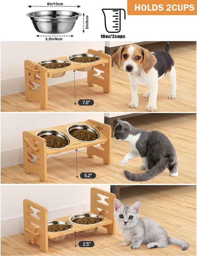 Detalle de Vantic Raised Dog Bowls 6 Heights