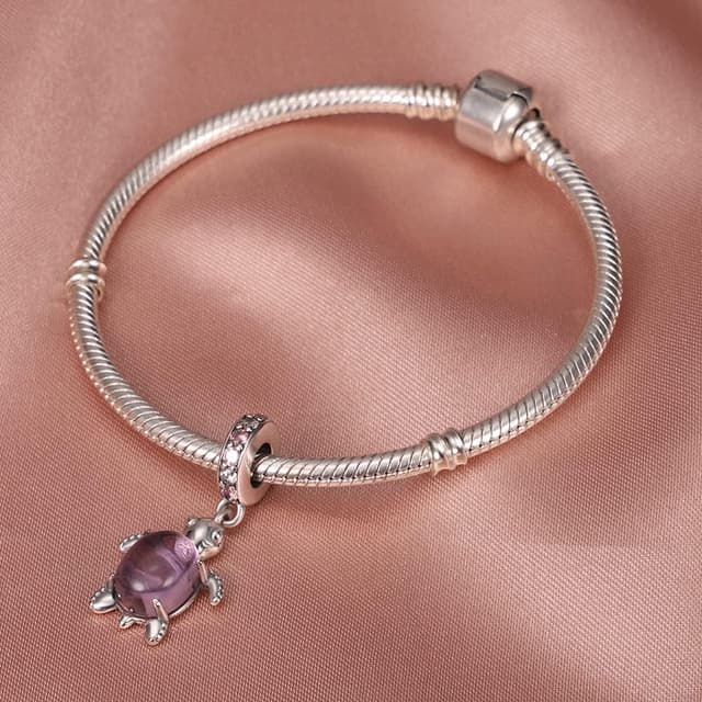 Detalle de KUNVONIC Charm Anhänger Damen aus 925 Sterling Silber (für Armband & Halskette, passend für europäische Charmes) Z2