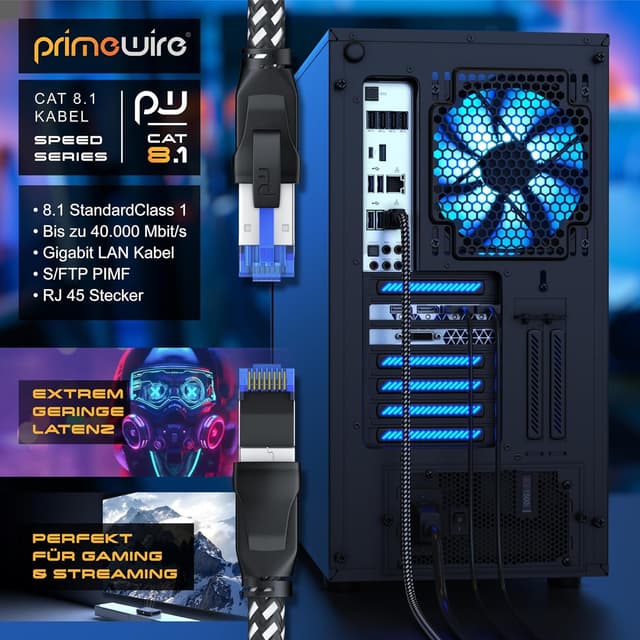 Thumbnail 1 de CSL 10m CAT 8 Netzwerkkabel Patchkabel 40 Gbit/s