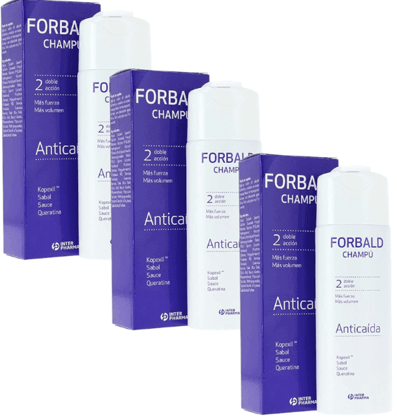 Detalle de Inter-Pharma Forbald Champú Anticaída 3x250 ml 💆♀