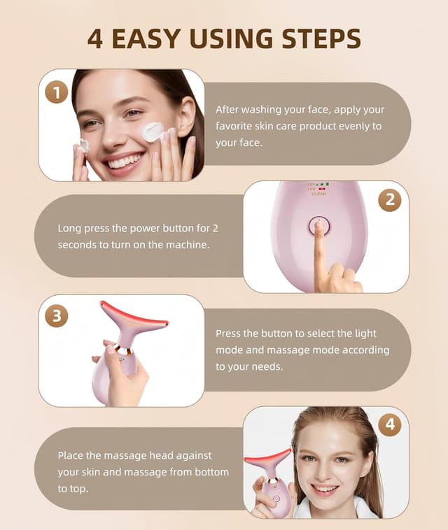 Thumbnail 5 de ELISHINE Face And Neck Red Light Massager 160°