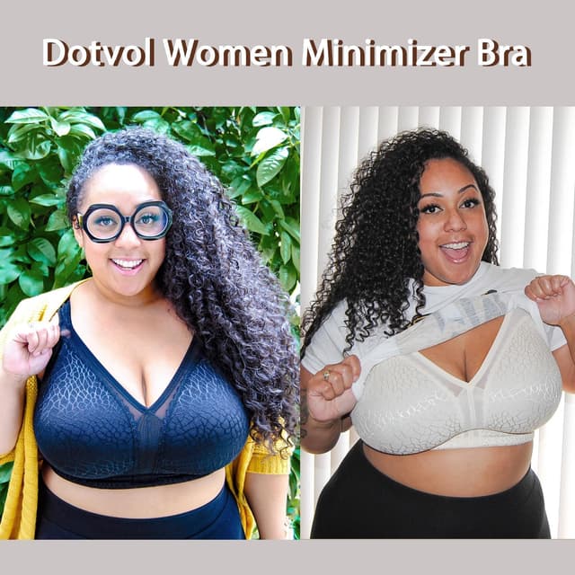 Thumbnail 6 de DotVol Women’s Full Coverage Minimizer Bra – Comfort wirefree non-padded plus size everyday bra