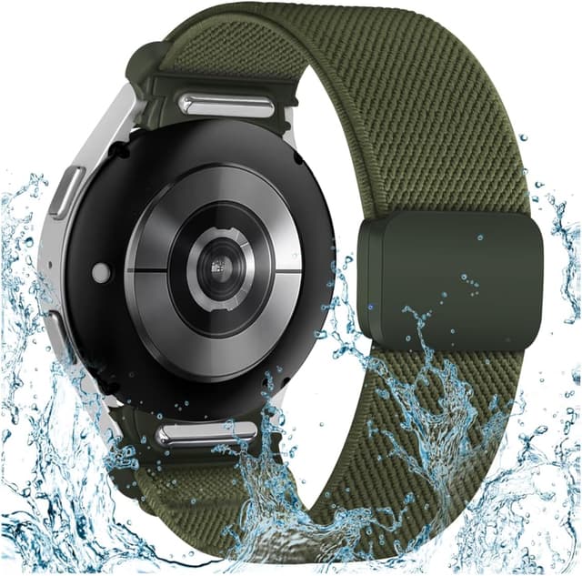 Detalle de Polyjoy Ein-Klick Elastisches Armband für Samsung Galaxy Watch 7/6/5/4 (40–47 mm) mit Magnetverschluss