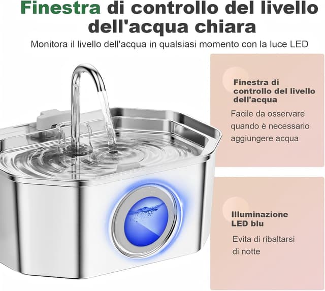 Thumbnail 4 de Apauk 3.2L fontanella per gatti in acciaio inox ⛲🐱