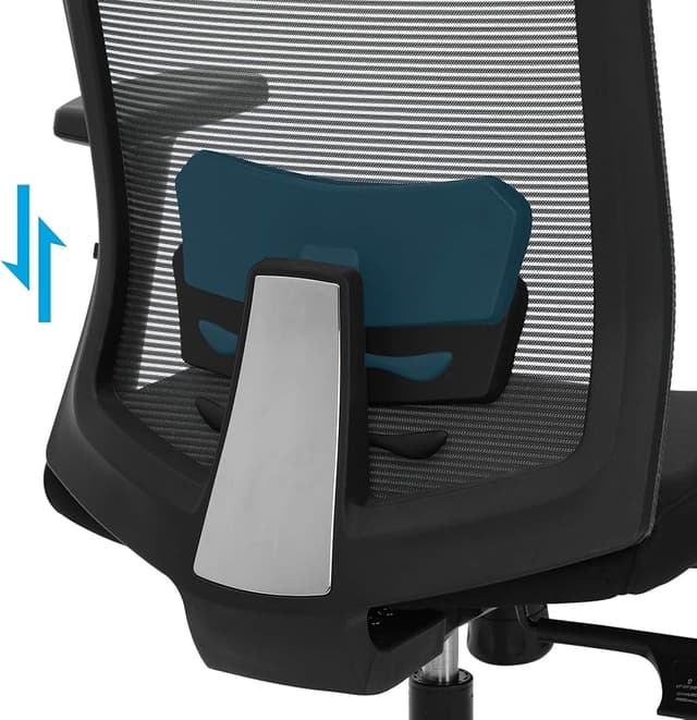 Detalle 2 de SONGMICS Silla de Oficina de Malla 🪑 Con soporte lumbar y ajustable