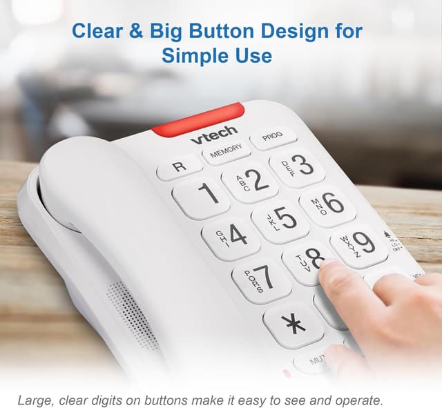 Thumbnail 3 de VTech CL1100 corded landline phone, big buttons ๐