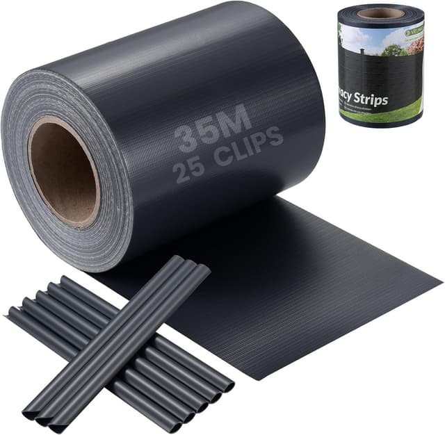 Detalle de Velway Strisce Frangivista in PVC per recinzione a doppio picchetto, 35 m x 19 cm (450 g/m²) con 25 clip