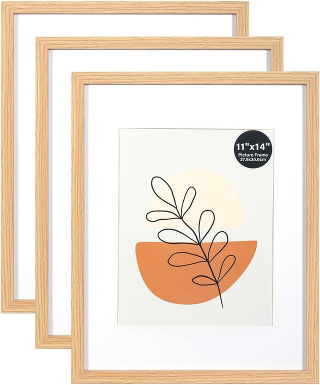 Imagen de KAIWIN 11x14 Picture Frame Oak set of 3 en OfertitasTOP