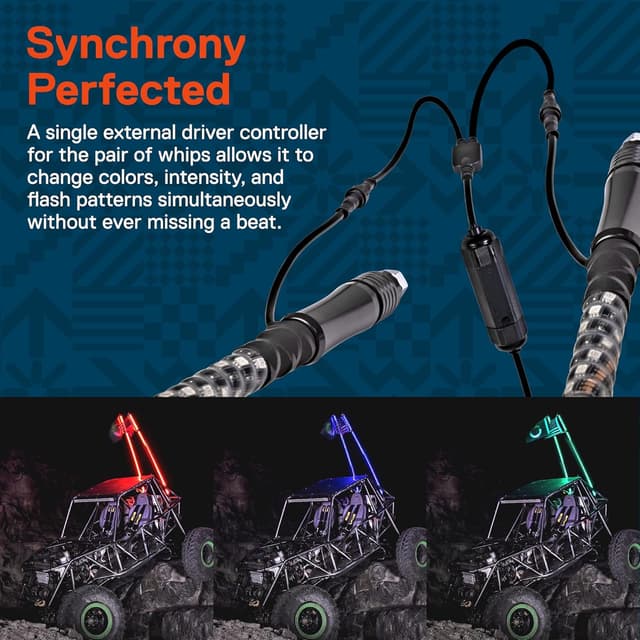 Thumbnail 4 de True Mods 2pc 2ft RGB LED Whip Light