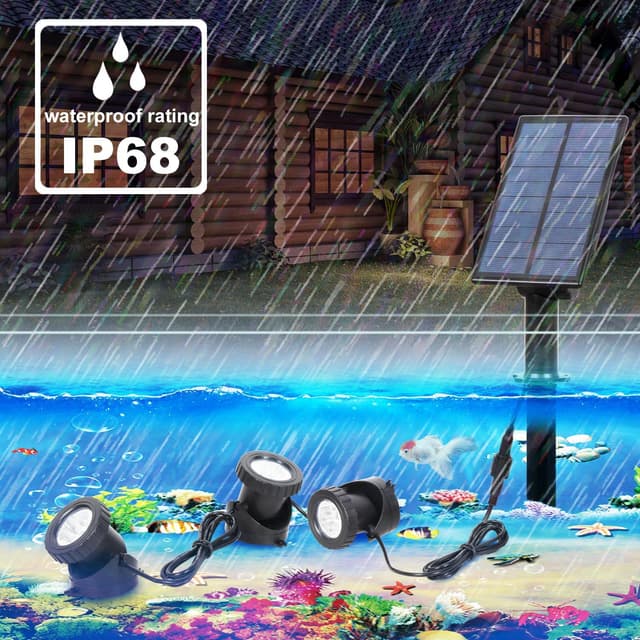 Detalle 1 de NATPOW 3-Lamp Submersible Pond Lights