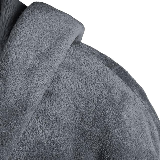 Detalle 2 de Gräfenstayn Kuschelfleece Bademantel mit Kapuze (unisex) und Öko-Tex Standard 100, Größe S–XXXL