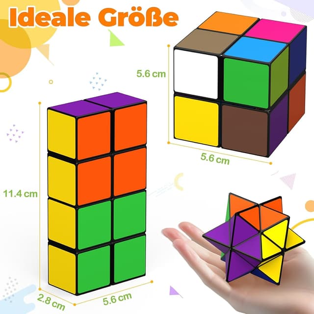 Detalle 2 de Euclidean Cube Euclidean Cube Sternenwürfel Zauberwürfel-Set – Verwandlungswürfel aus ABS, 5,5 cm