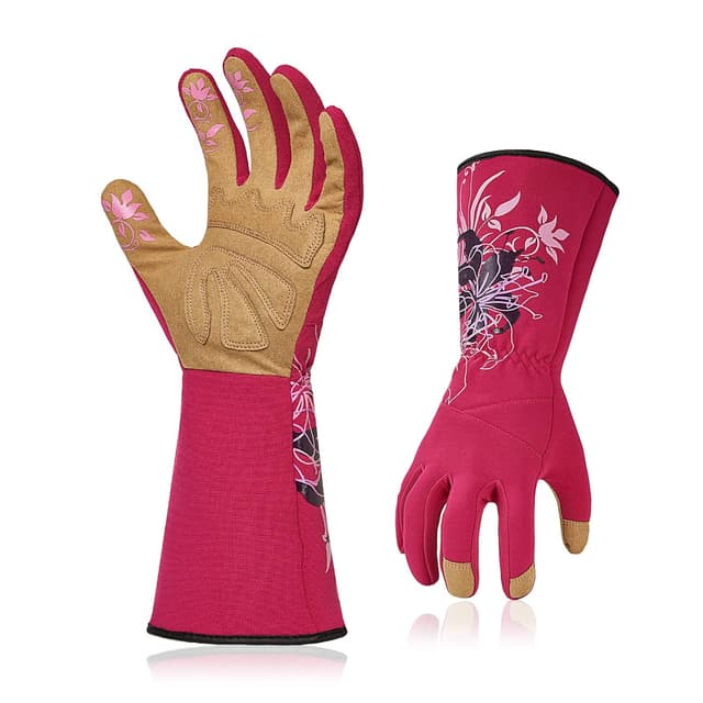 Thumbnail 6 de Vgo... Women’s Long-Sleeve Gardening Gloves (Thorn-Proof Gauntlet) with Leather-Style Palm