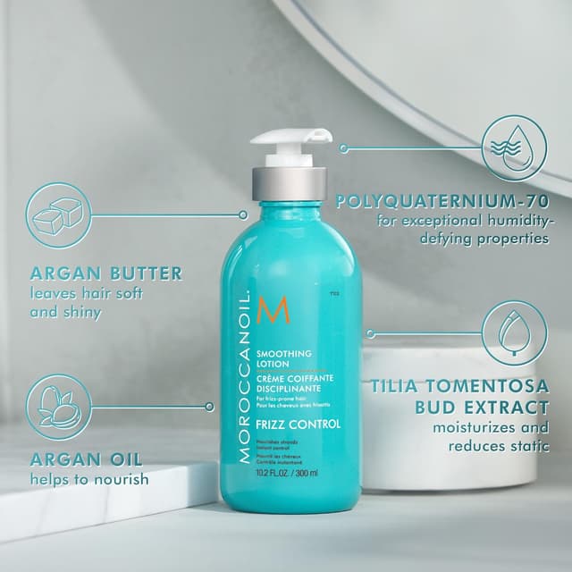Detalle de Crème coiffante disciplinante Moroccanoil : définition et tenue modérée pour cheveux secs