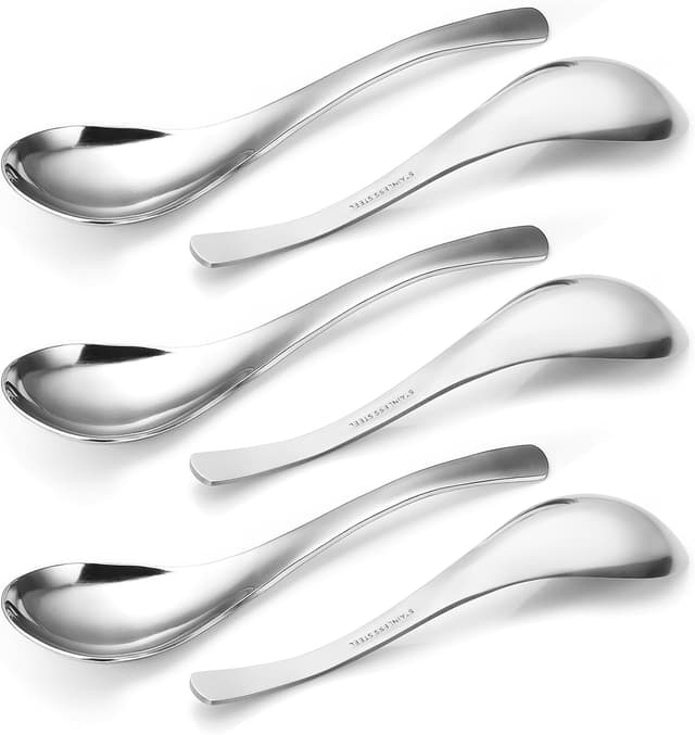 Imagen de HIWARE Thick Heavy-weight Soup Spoons set of 6 🍽 en OfertitasTOP