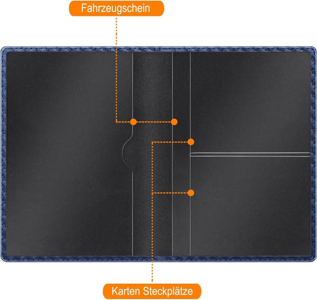 Thumbnail 2 de FINTIE KFZ Fahrzeugschein Schutzhülle Marineblau